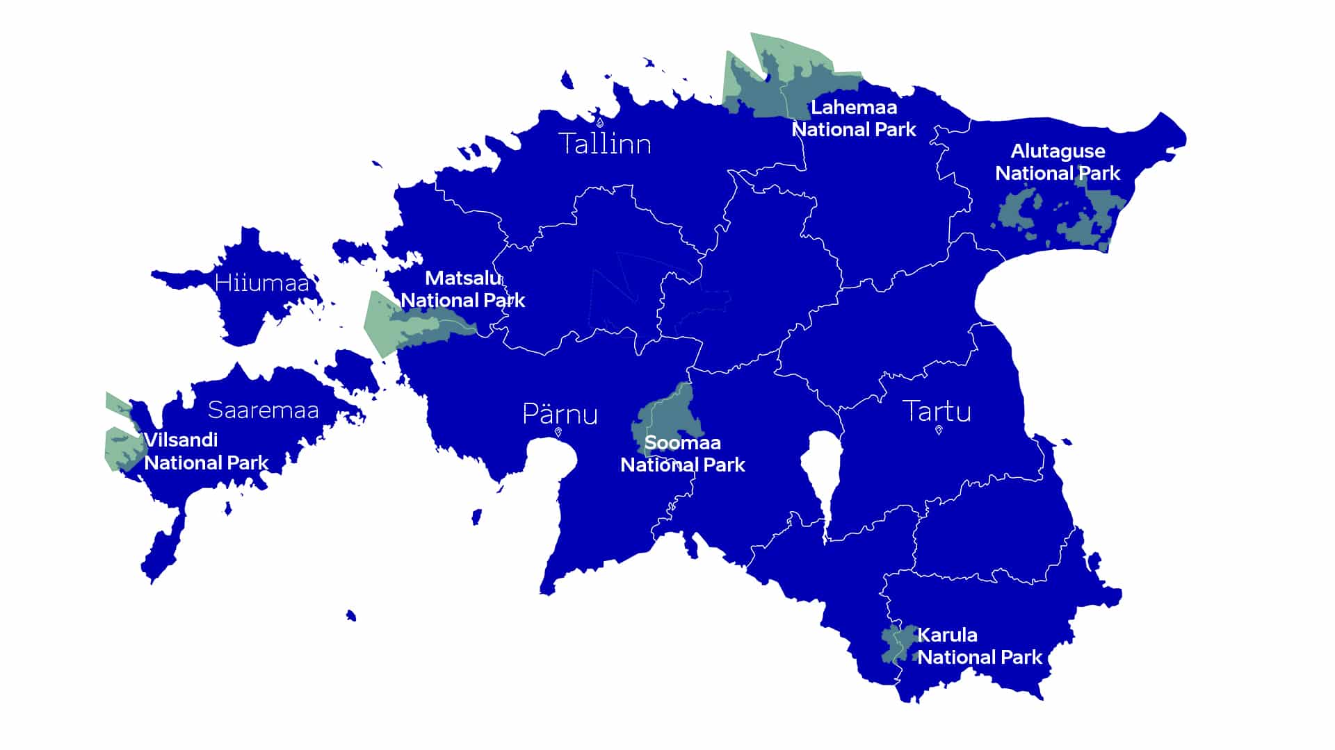 map of estonia map of estonia with national parks