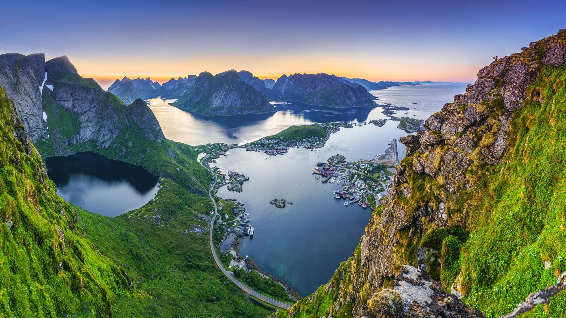 Aerial view of Lofoten Islands